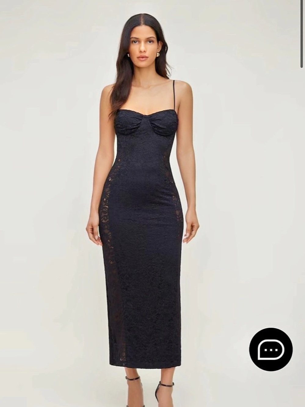Dynamite Sheer Side Lace Maxi Dress